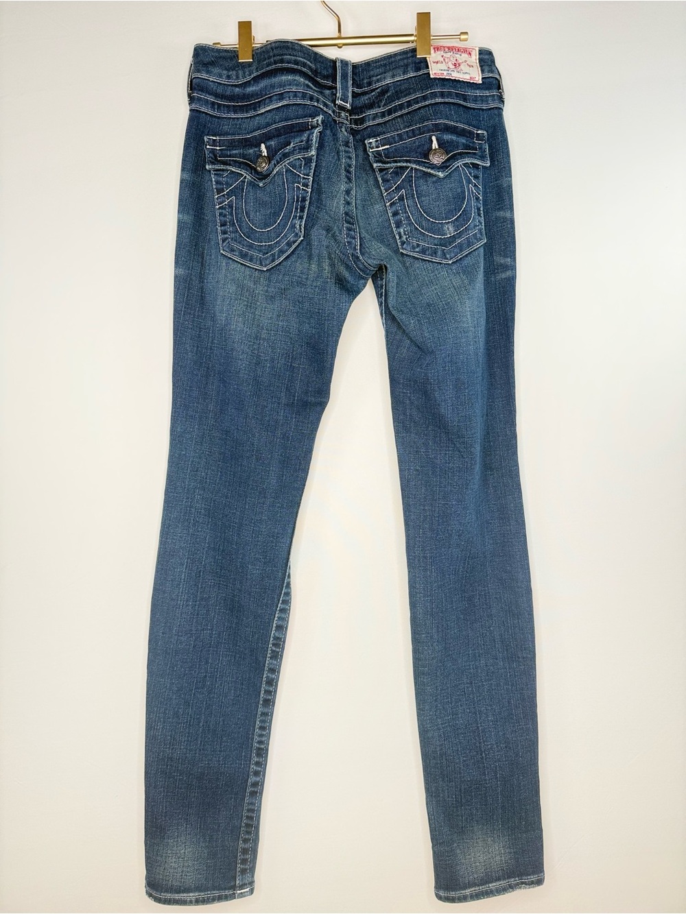 True Religion Vintage Jodie Low Rise Skinny Jeans in Dark Blue Wash 30 - Picture 4 of 9